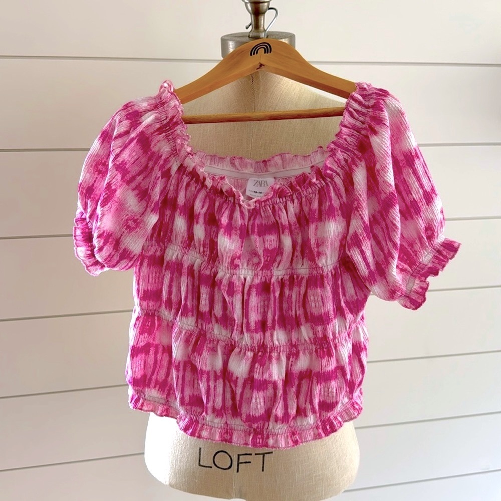 ⚡️NWOT Zara Girls Textured Tie Dye Crop Top
